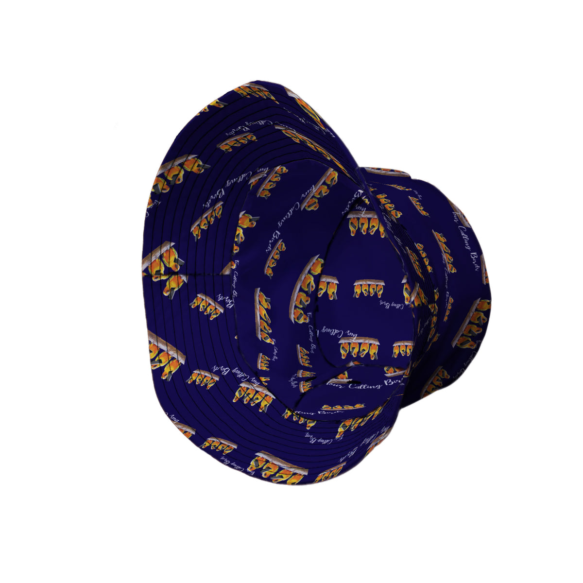 Four Calling Birds Bucket Hat Side View