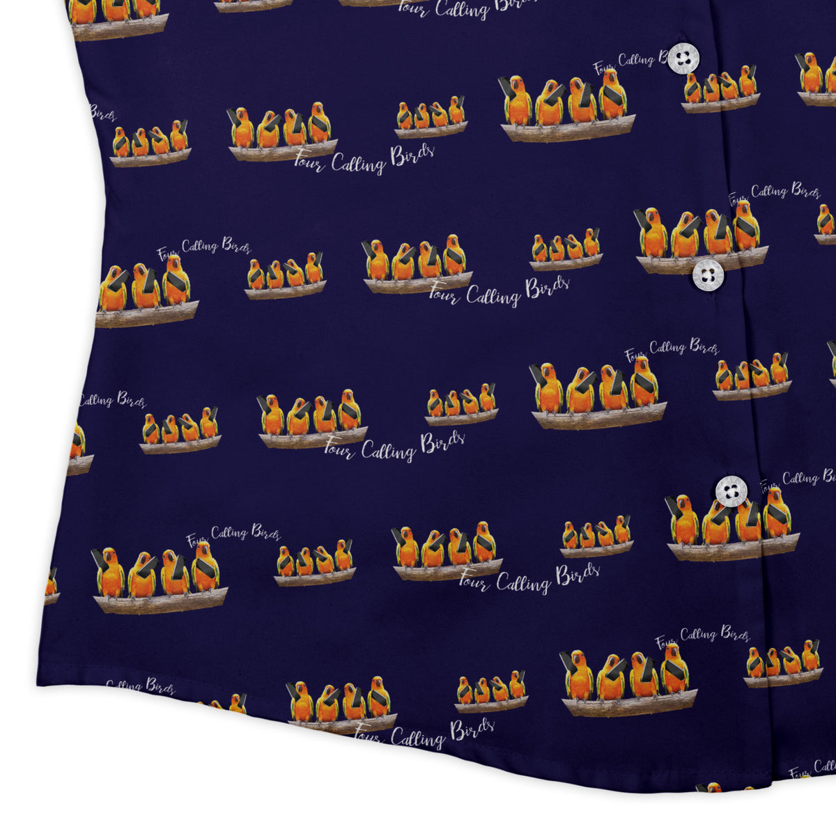 Four Calling Birds Curvy Button Up Shirt womens corner