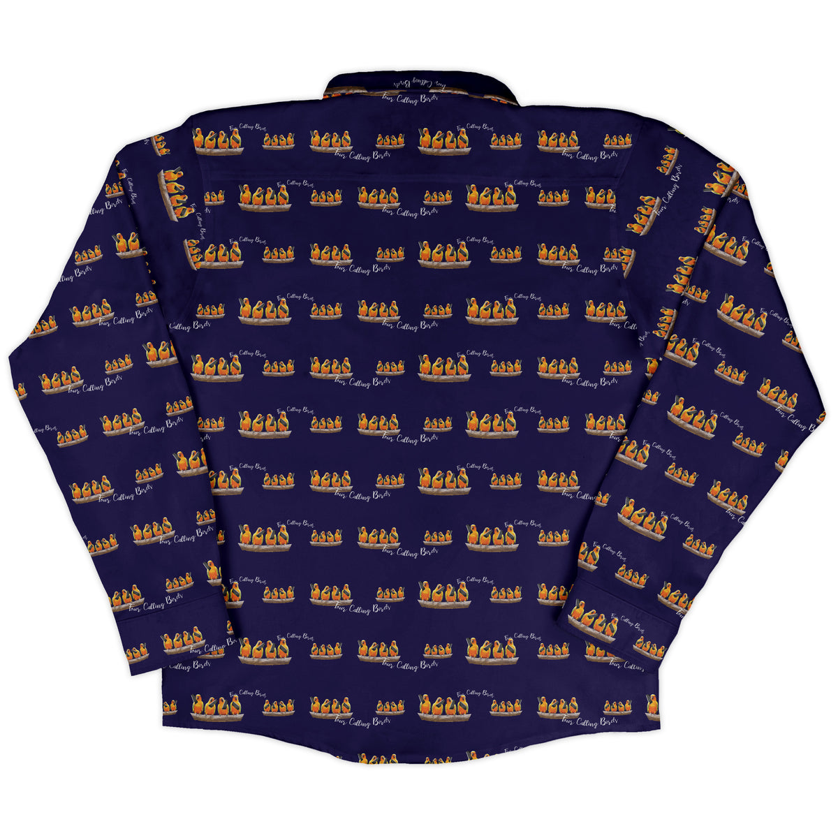 Four Calling Birds Long Sleeve Button Up Shirt back
