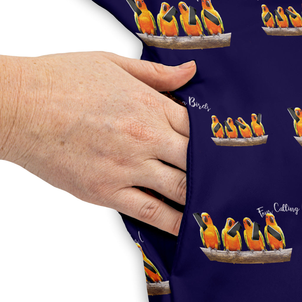 Four Calling Birds Sleeveless Dress Pocket