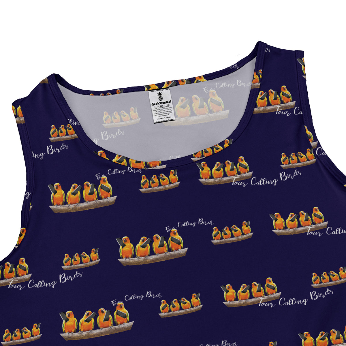 Four Calling Birds Sleeveless Dress close front