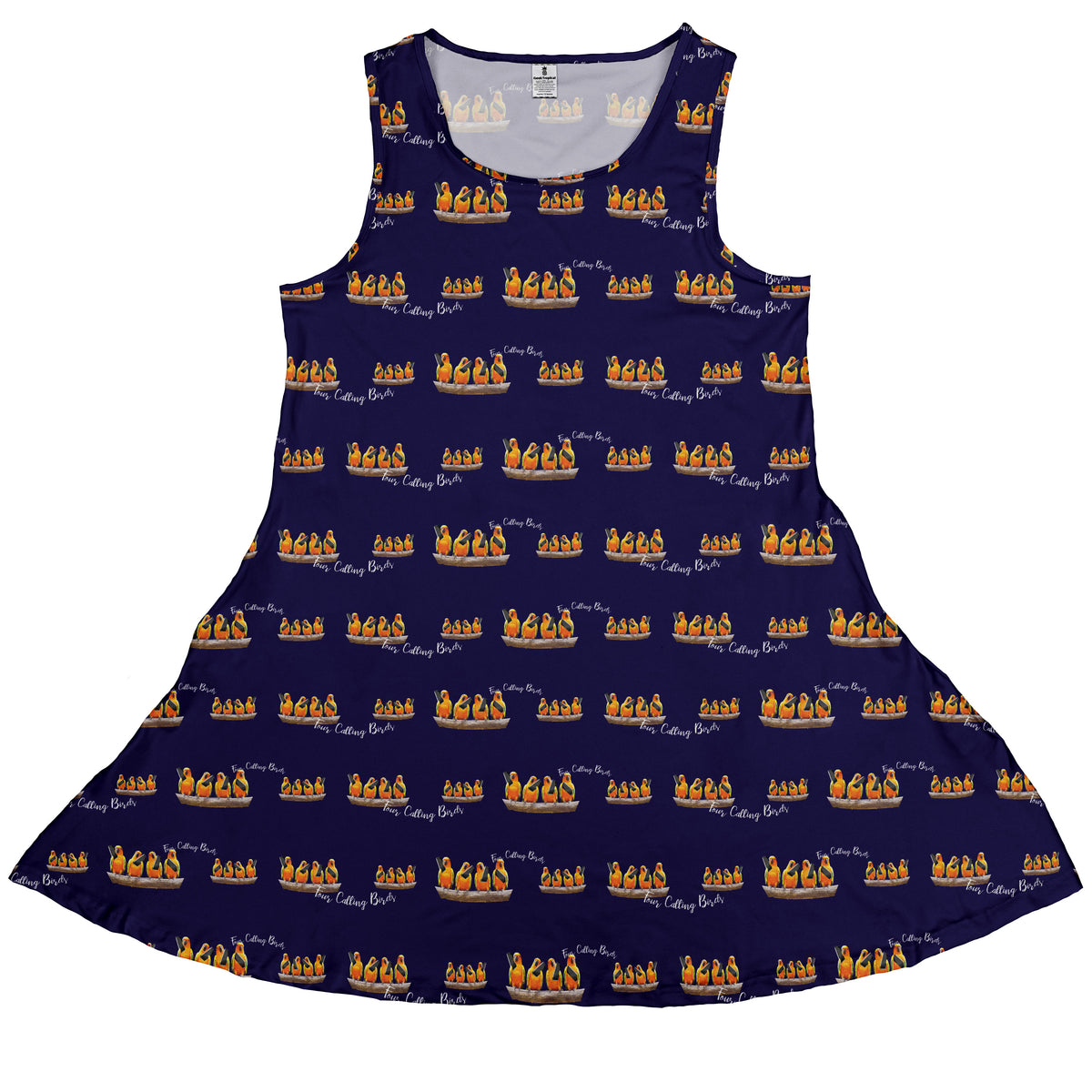 Four Calling Birds Sleeveless Dress front