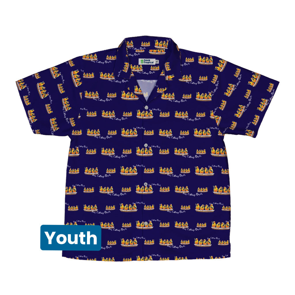 Four Calling Birds Youth Hawaiian Shirt Front