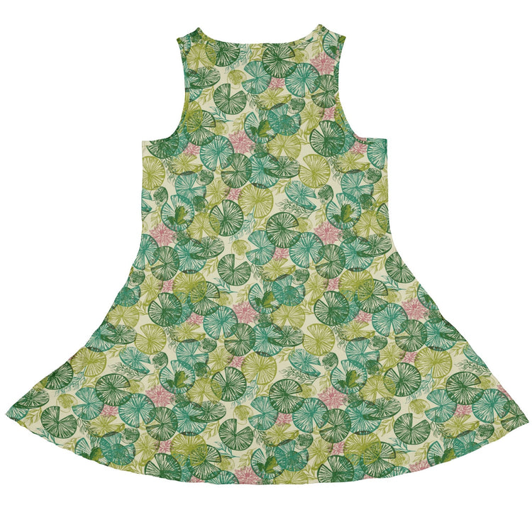 Frog Among Lilies Dress Geek Nerd 0925 Animal Patterns Botany Print