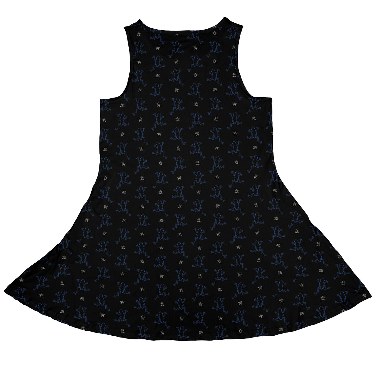 Frog Population Black Sleeveless Dress back