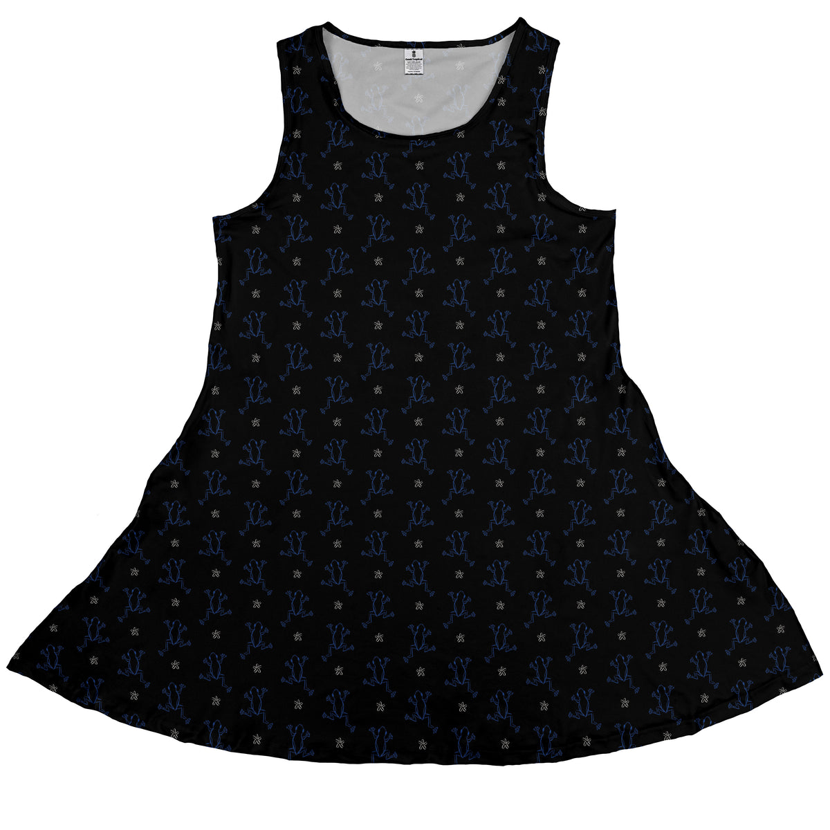 Frog Population Black Sleeveless Dress front