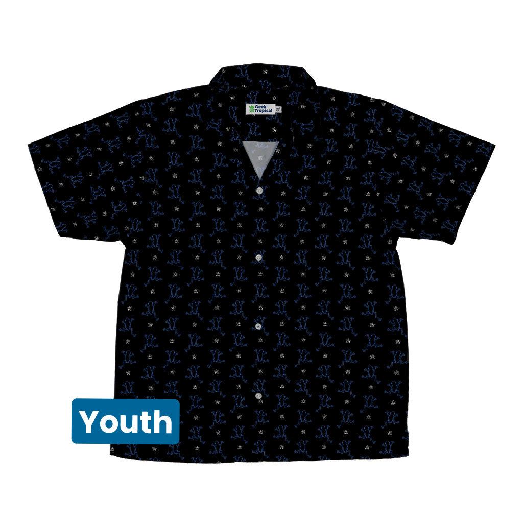 Frog Population Black Youth Hawaiian Shirt Front