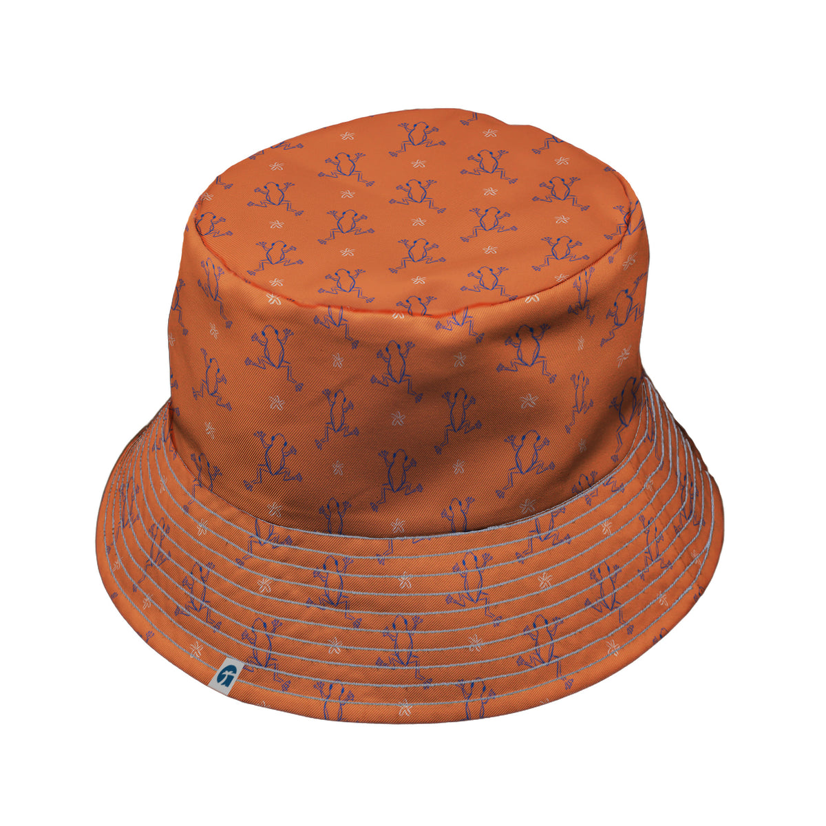 Frog Population Bucket Hat Gray Stitching