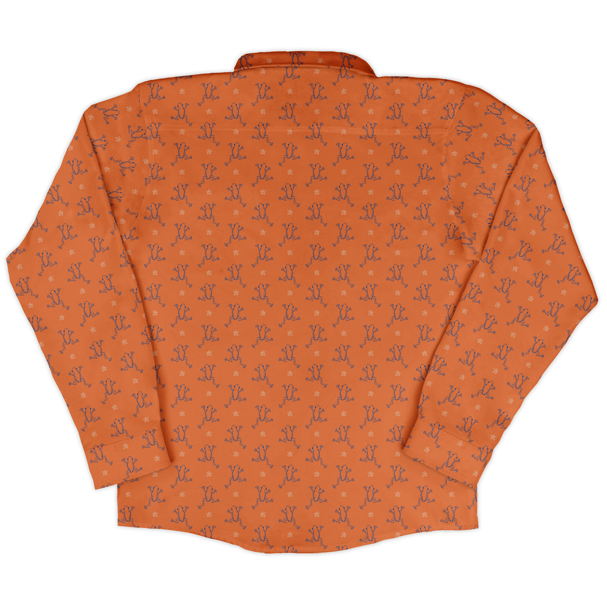 Frog Population Long Sleeve Button Up Shirt back