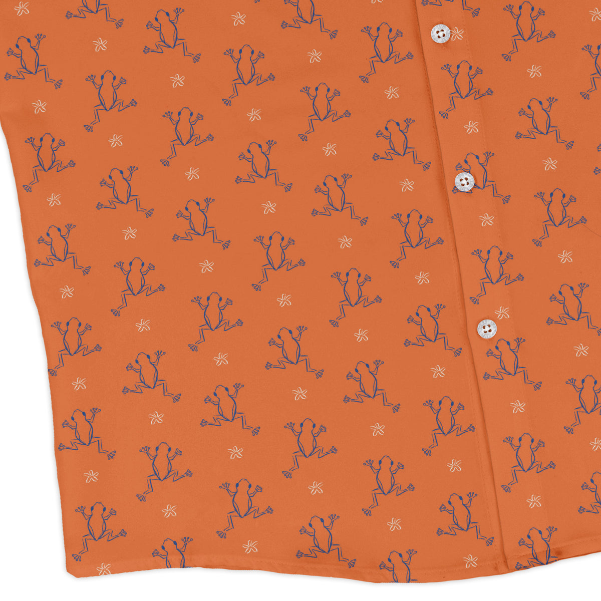 Frog Population Long Sleeve Button Up Shirt corner