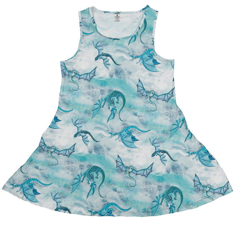 Frost Dragons Dress Geek Nerd Christmas Print Designs by Nathan Fantasy Prints