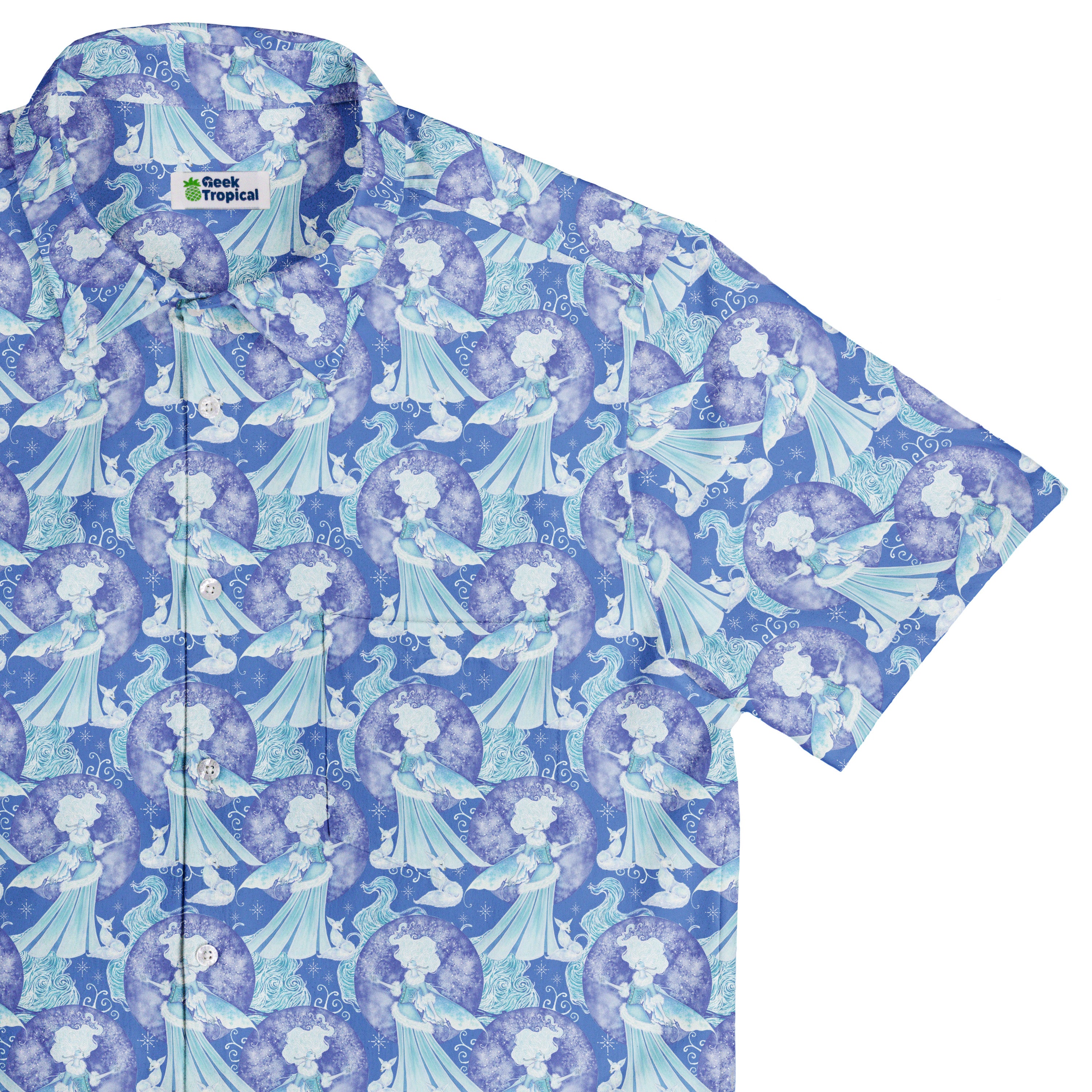 Frost Queen Silver Fox Button Up Shirt Top Corner