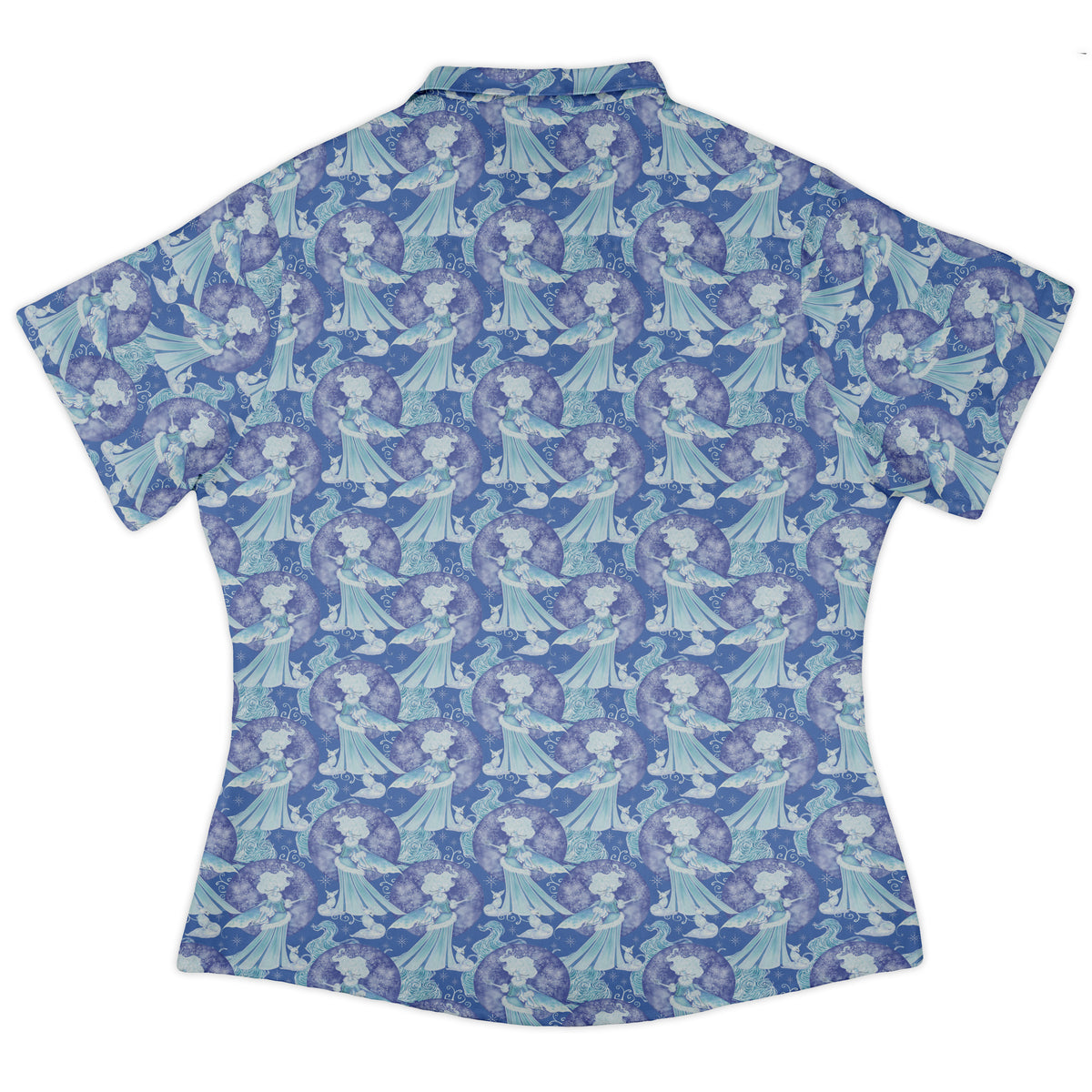 Frost Queen Silver Fox Curvy Button Up Shirt womens back