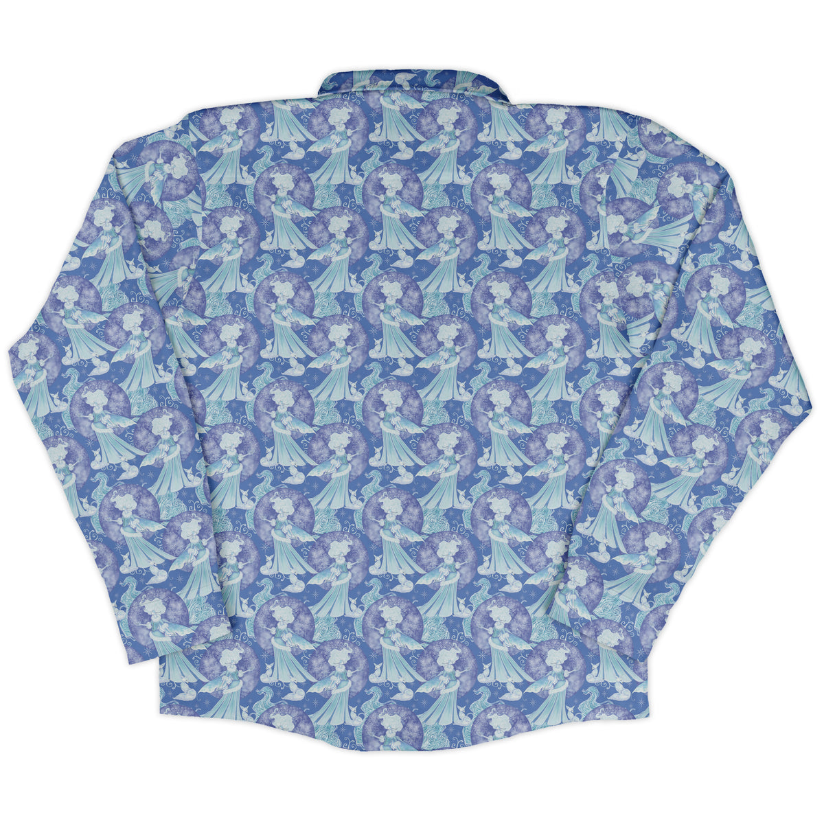 Frost Queen Silver Fox Long Sleeve Button Up Shirt back