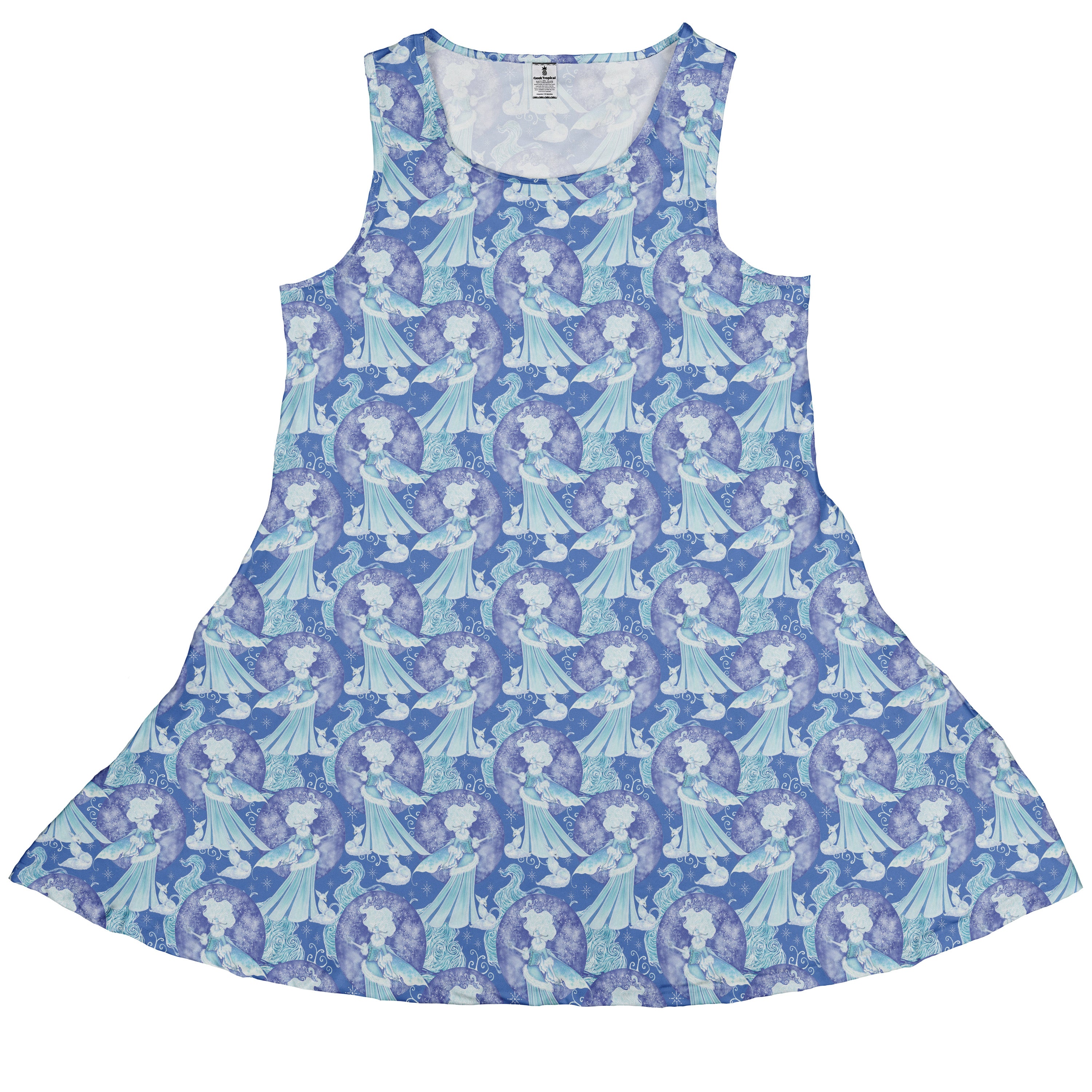 Frost Queen Silver Fox Sleeveless Dress front