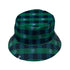 Frosted Green Plaid Bucket Hat Gray Stitching