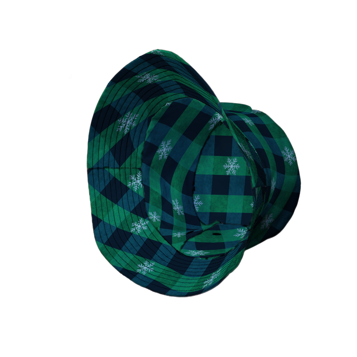 Frosted Green Plaid Bucket Hat Side View