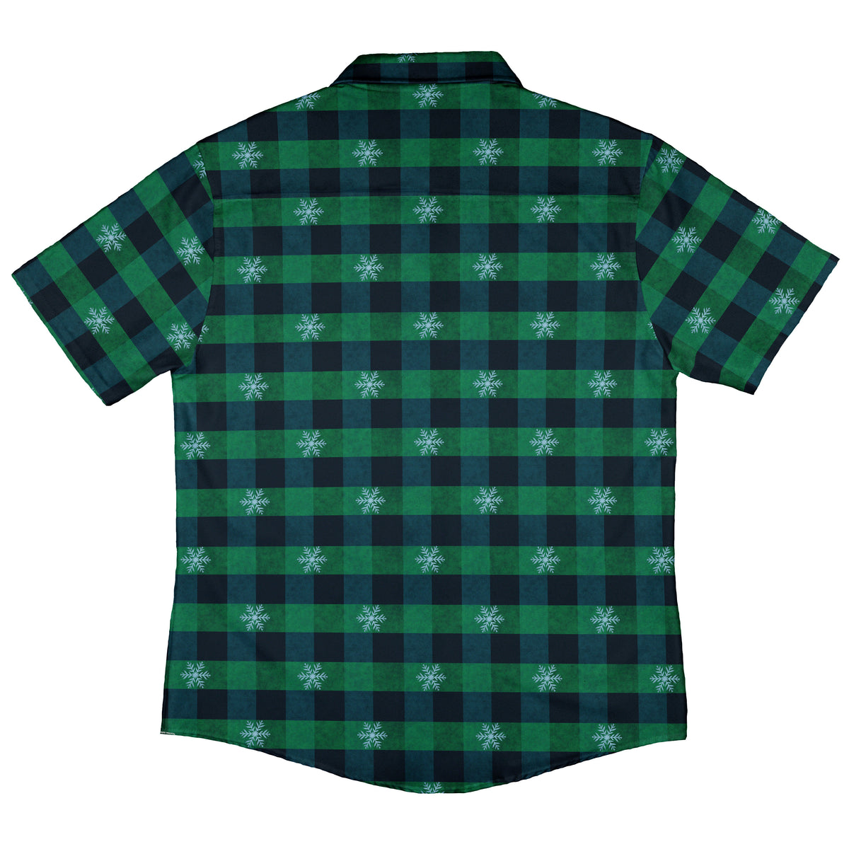 Frosted Green Plaid Button Up Shirt Back