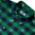 Frosted Green Plaid Button Up Shirt Neck