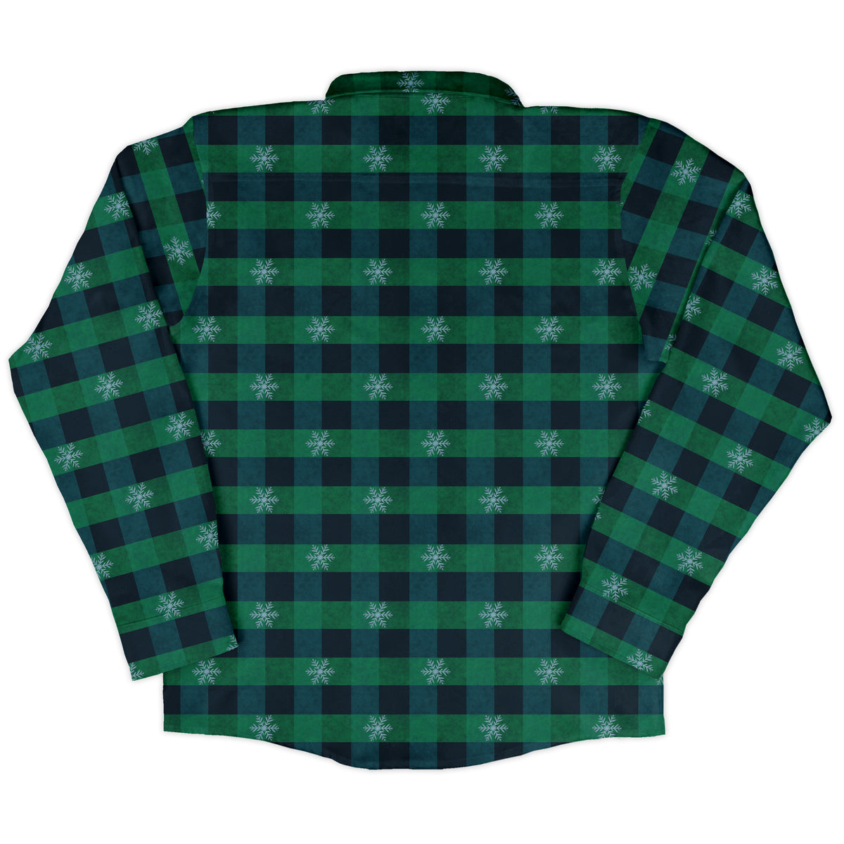 Frosted Green Plaid Long Sleeve Button Up Shirt back