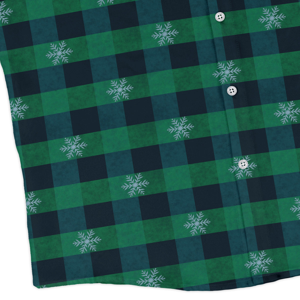 Frosted Green Plaid Long Sleeve Button Up Shirt corner