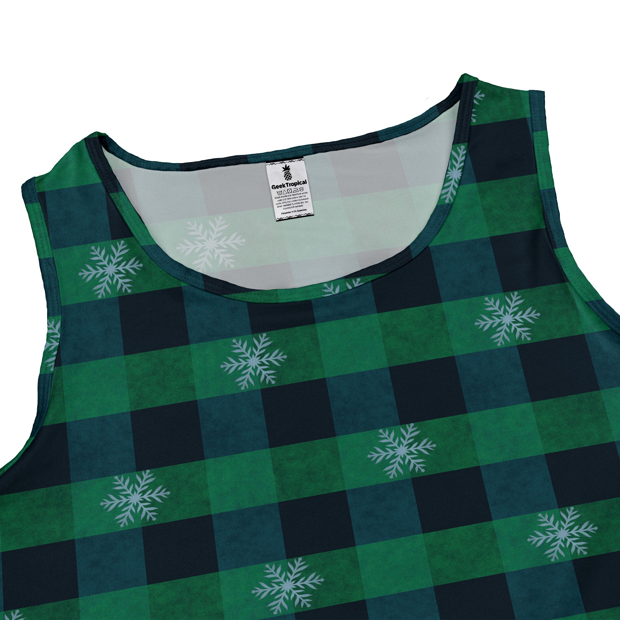 Frosted Green Plaid Sleeveless Dress close front