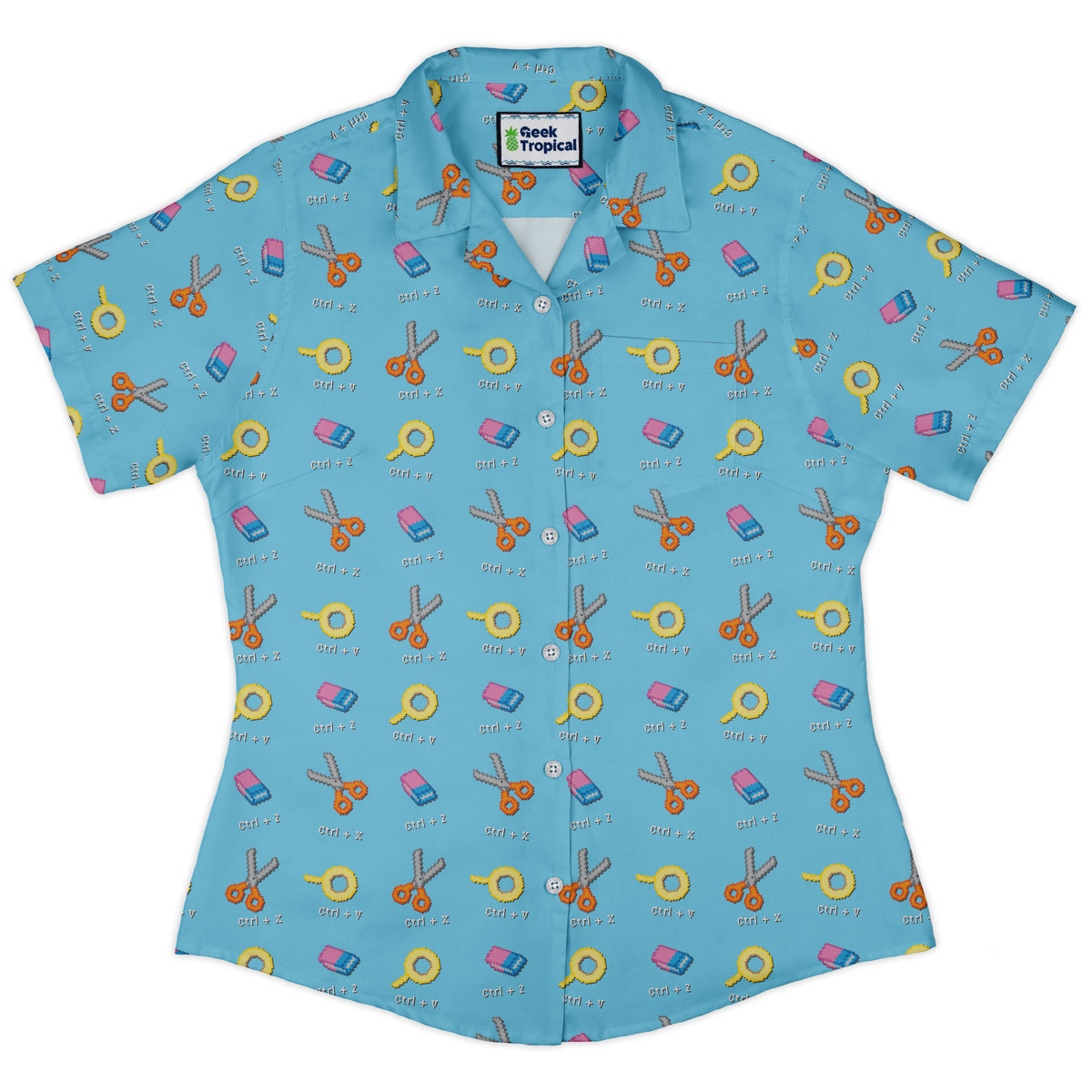 Full Control Curvy Button Up Shirt Old Curvy Button Up Shirt womens front