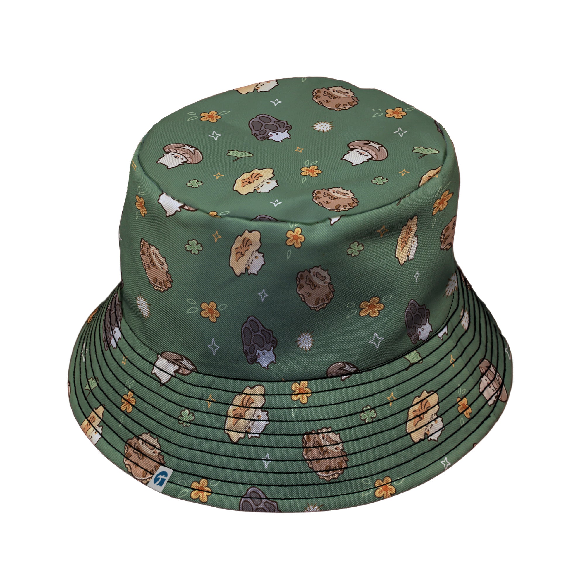 Fungis Green Bucket Hat Black Stitching