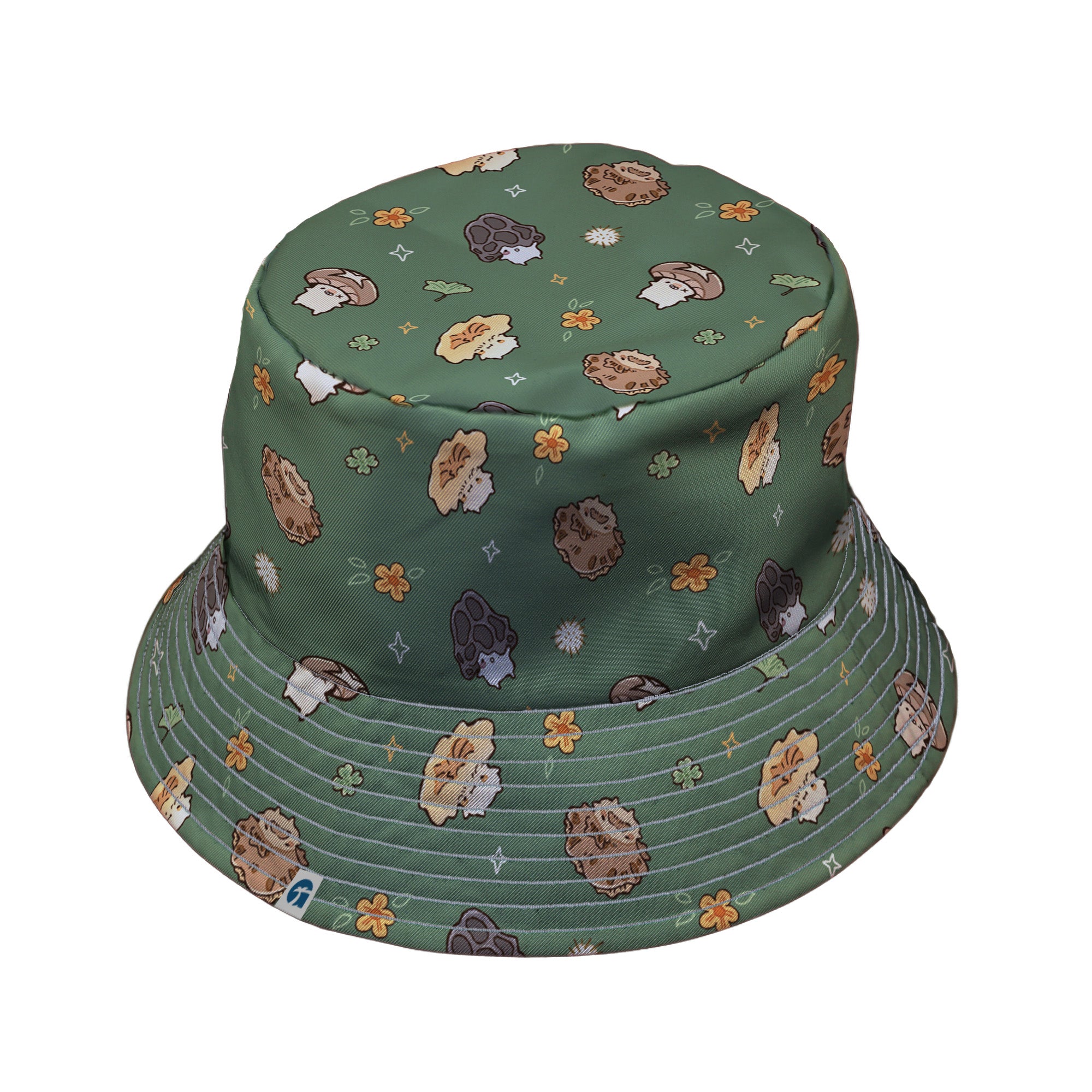 Fungis Green Bucket Hat Gray Stitching
