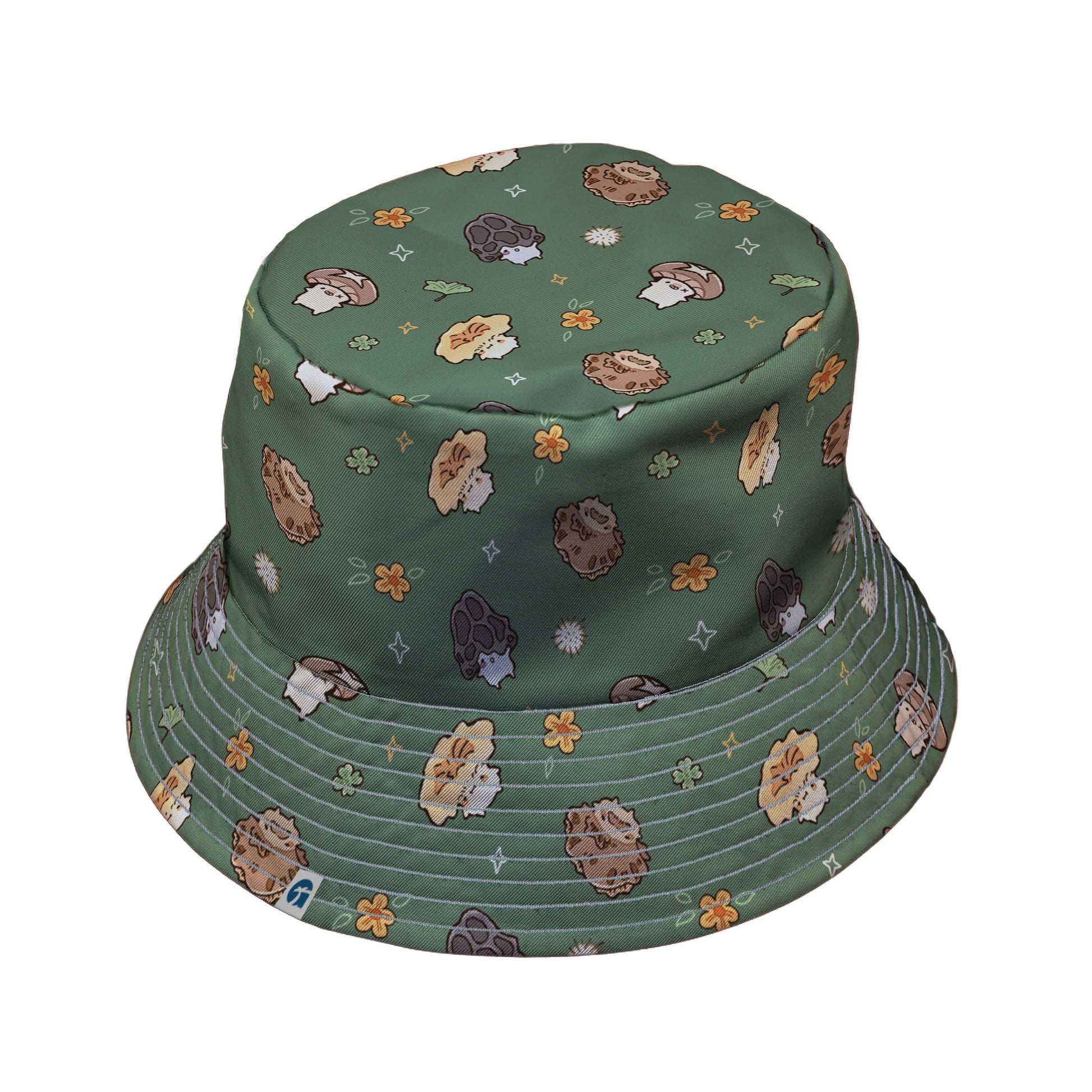 Fungis Green Bucket Hat Gray Stitching