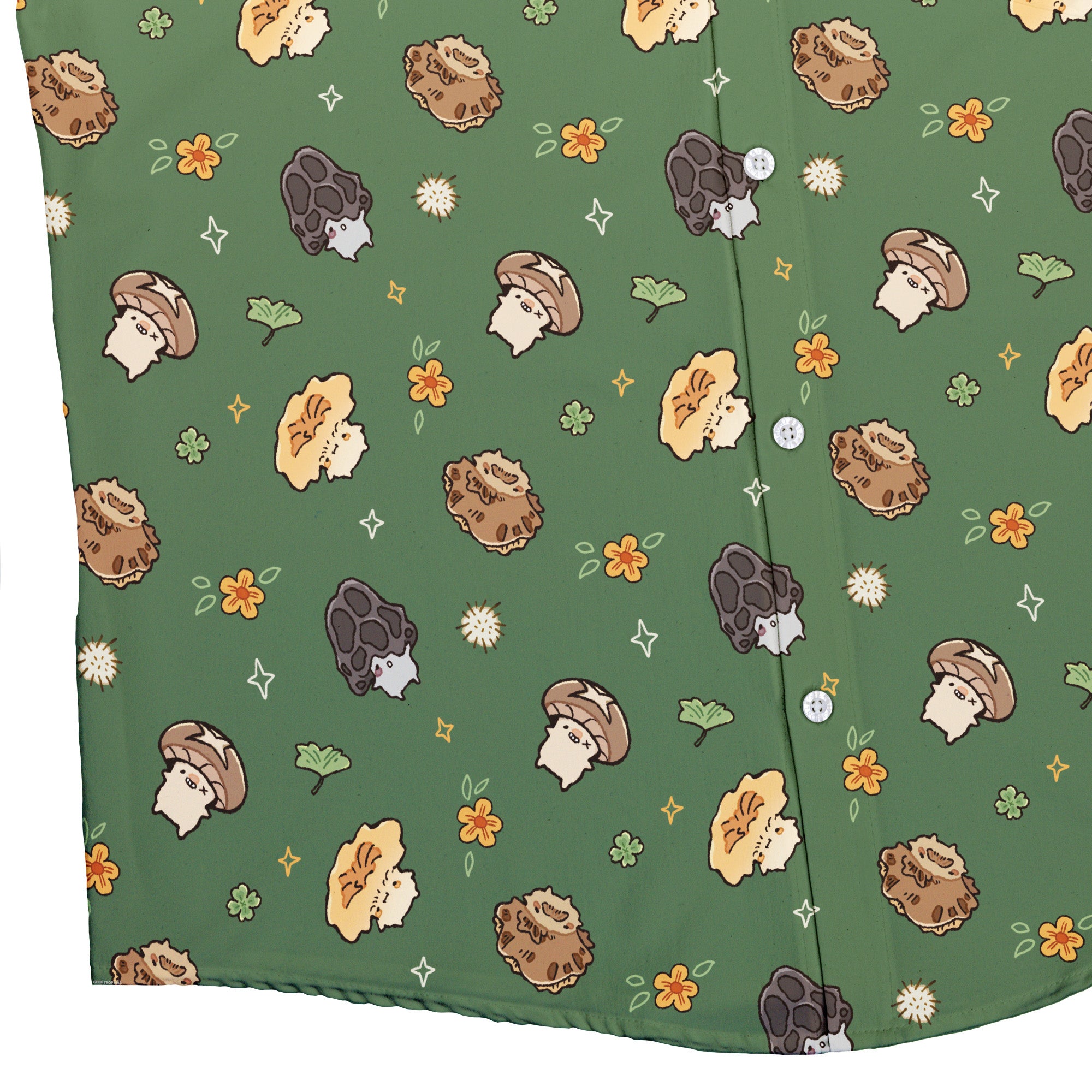 Fungis Green Button Up Shirt Bottom Corner