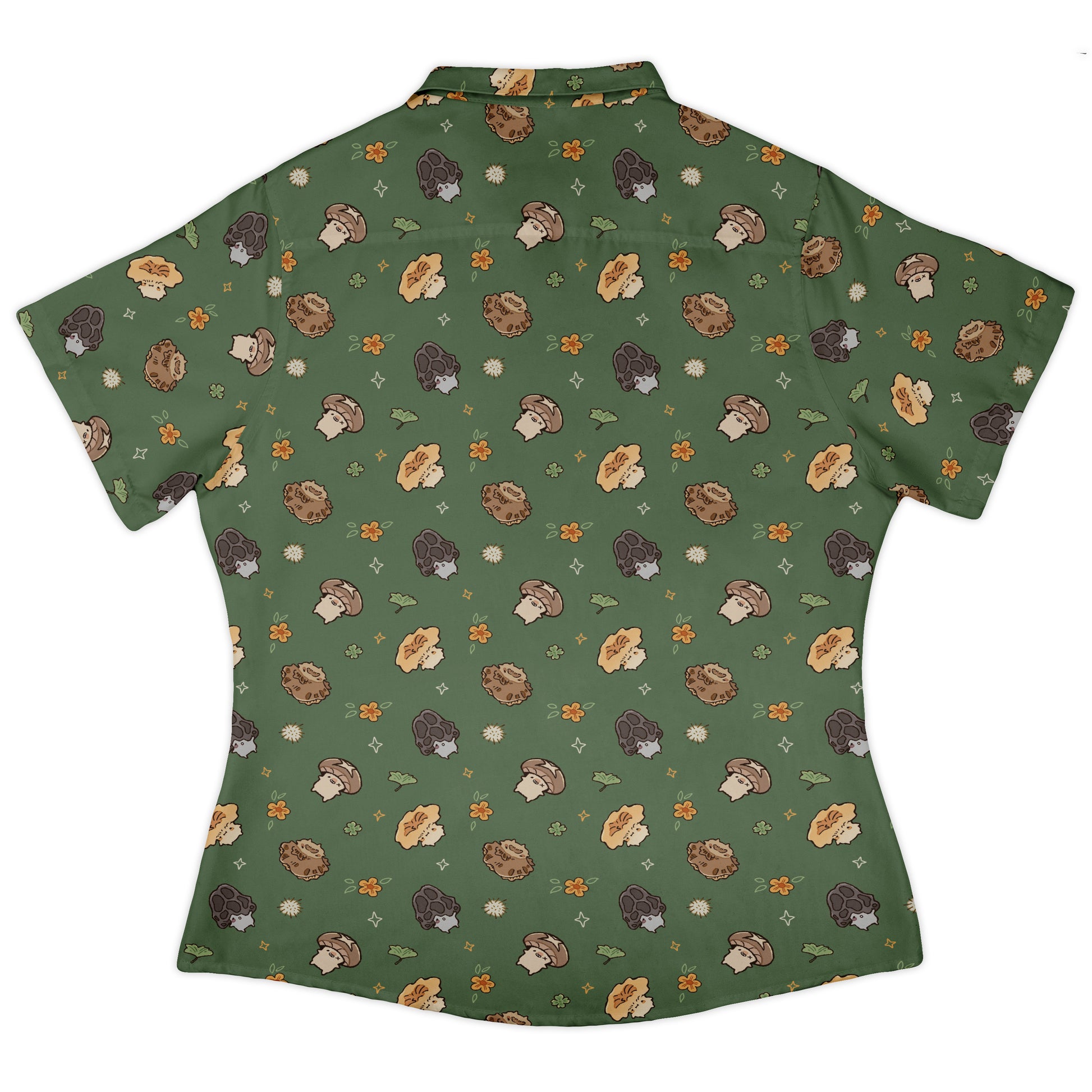 Fungis Green Curvy Button Up Shirt womens back