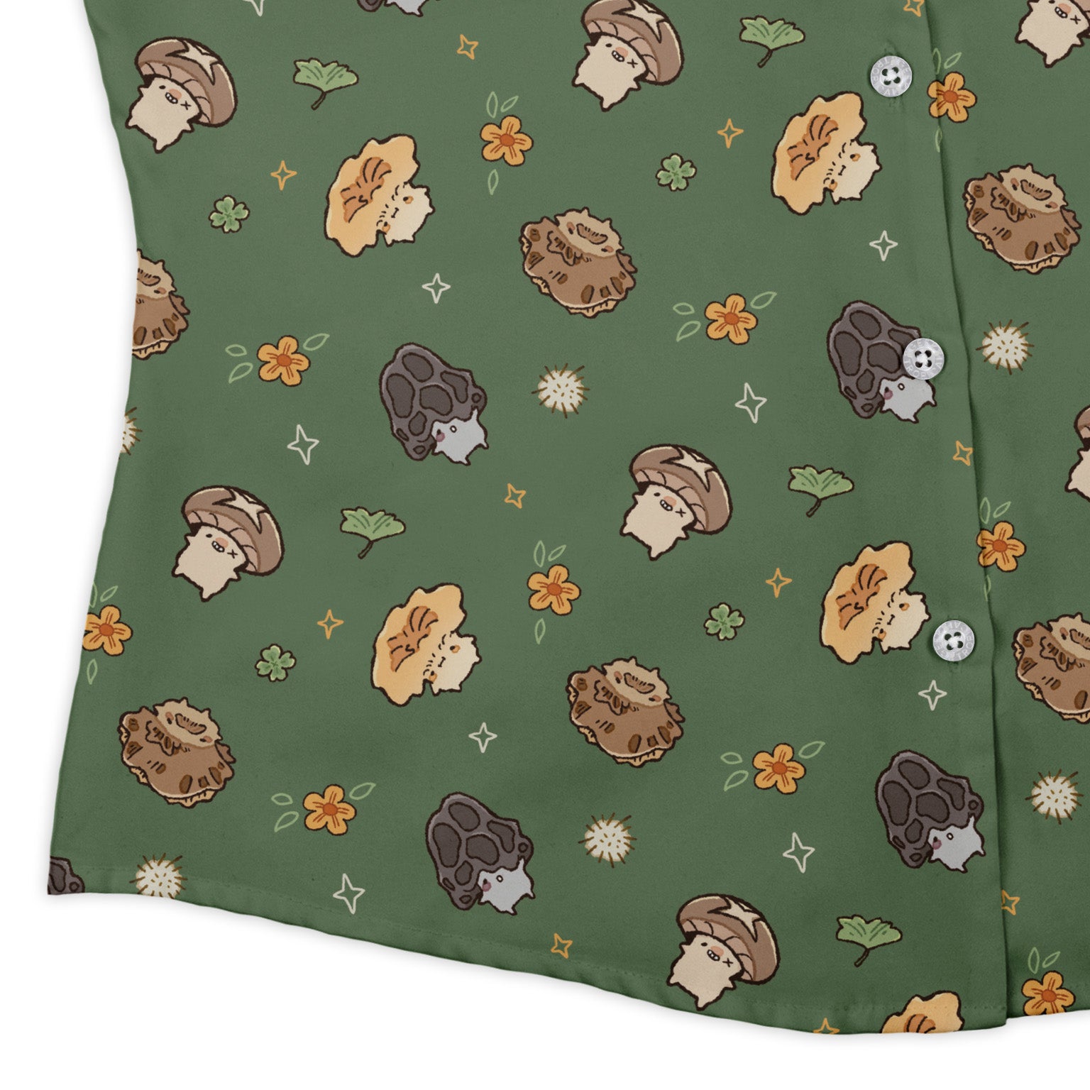 Fungis Green Curvy Button Up Shirt womens corner
