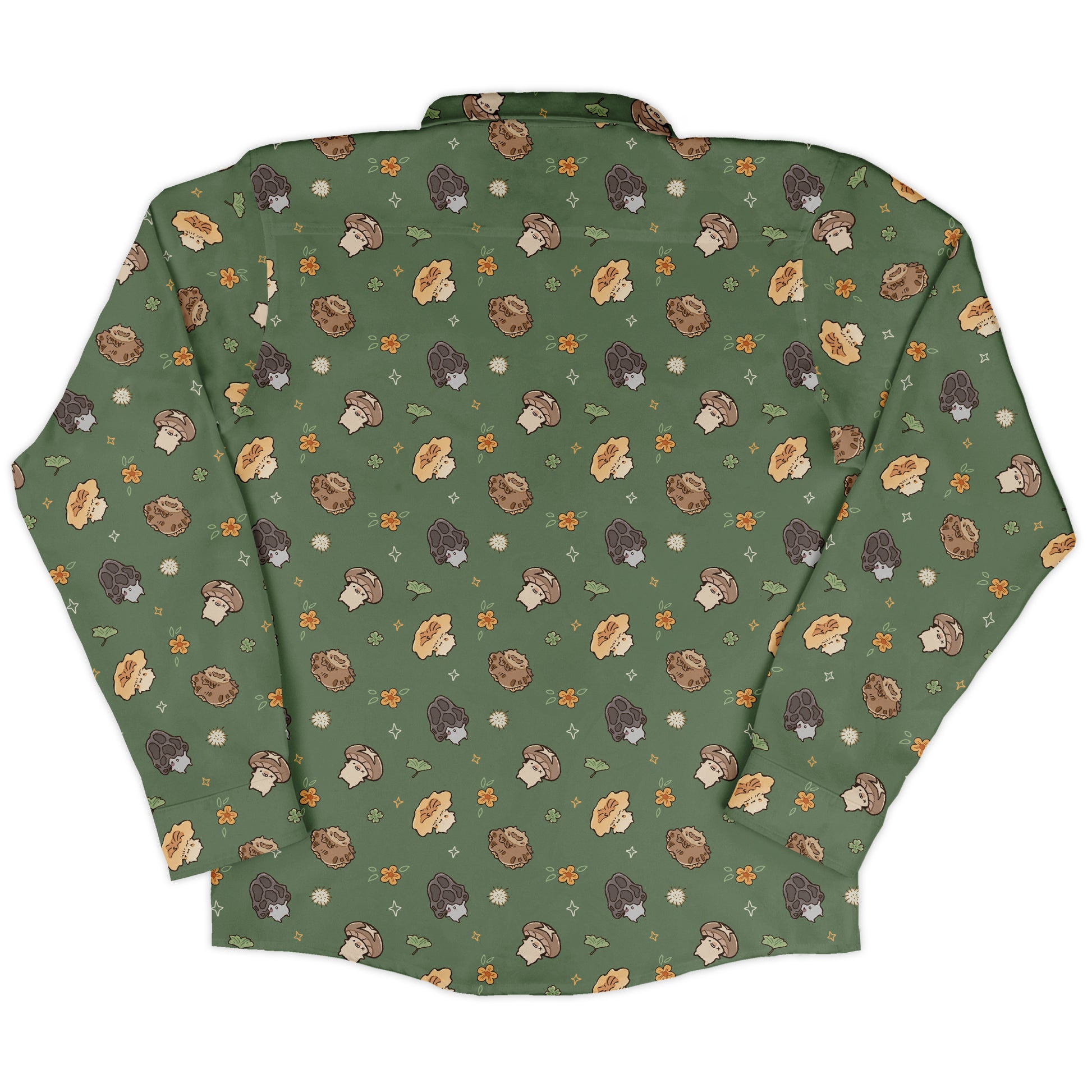 Fungis Green Long Sleeve Button Up Shirt back