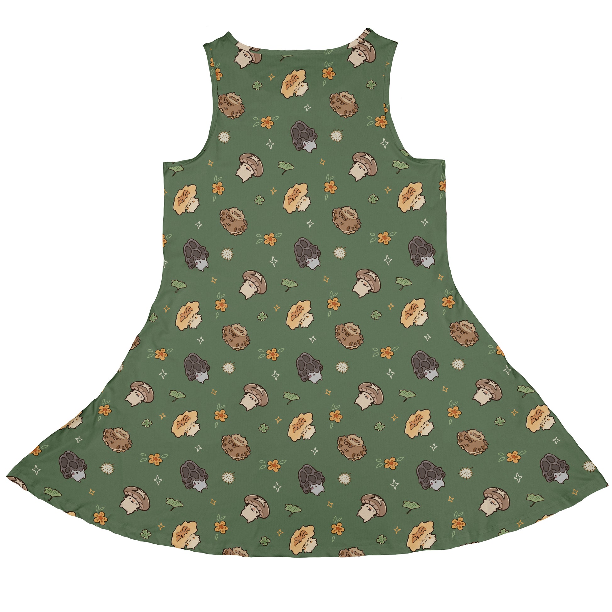 Fungis Green Sleeveless Dress back