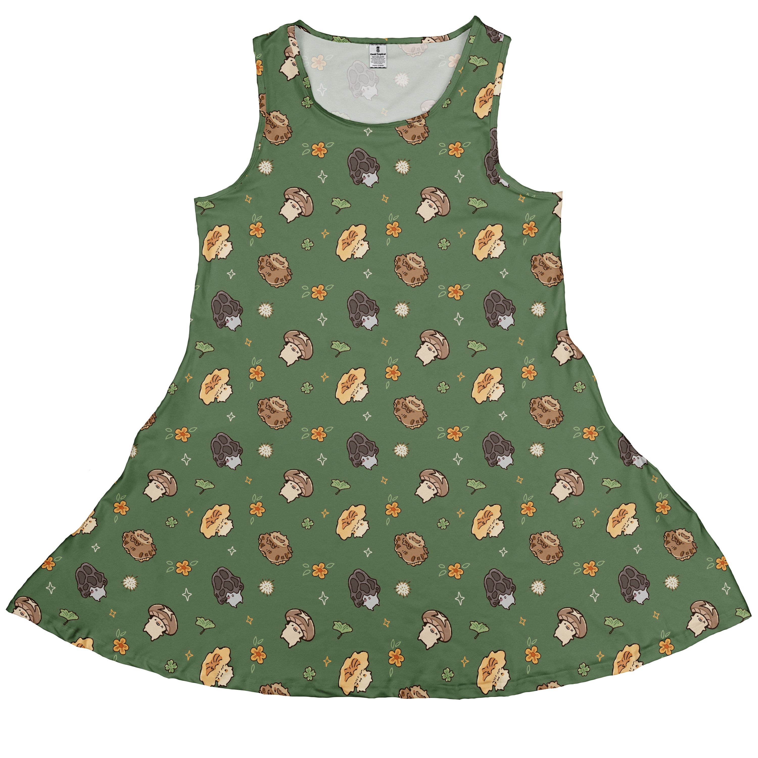 Fungis Green Sleeveless Dress front