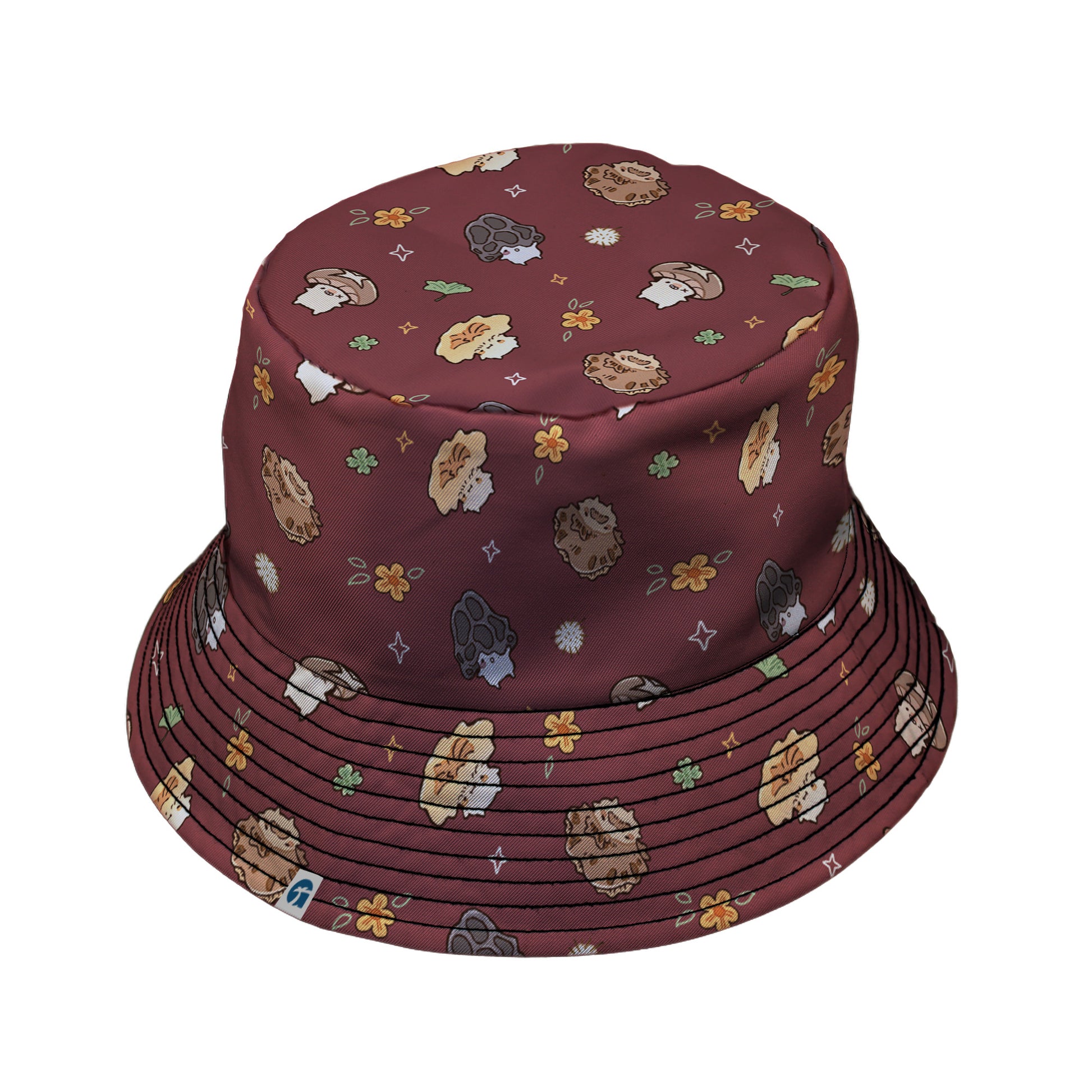 Fungis Red Bucket Hat Black Stitching