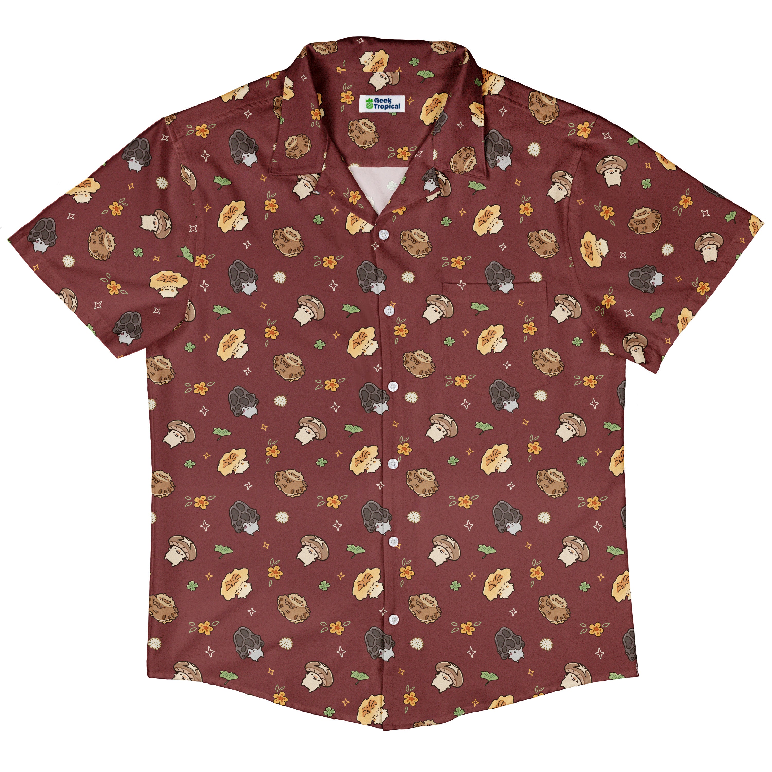 Fungis Red Button Up Shirt Hawaiian Front