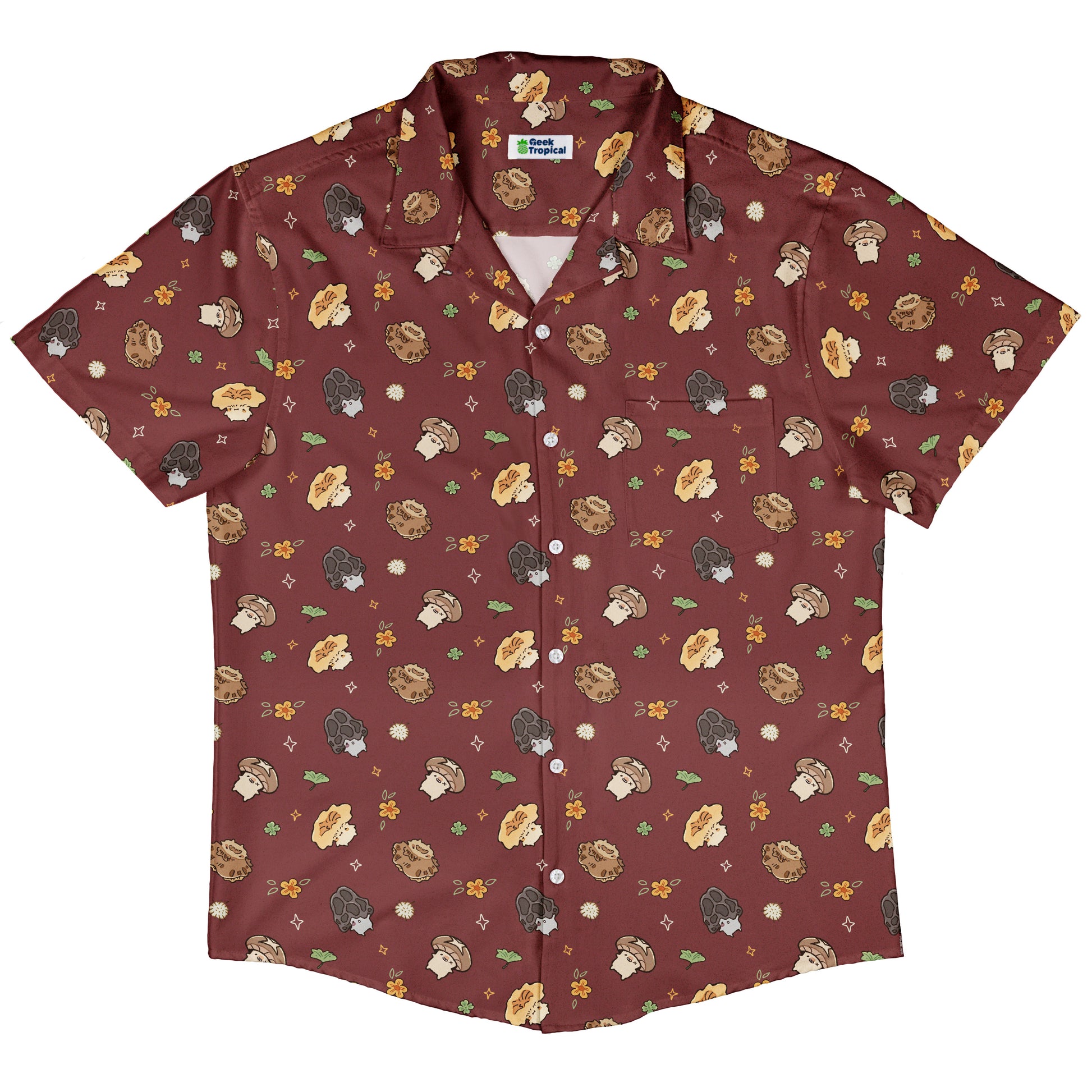 Fungis Red Button Up Shirt Hawaiian Front