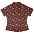 Fungis Red Curvy Button Up Shirt womens back