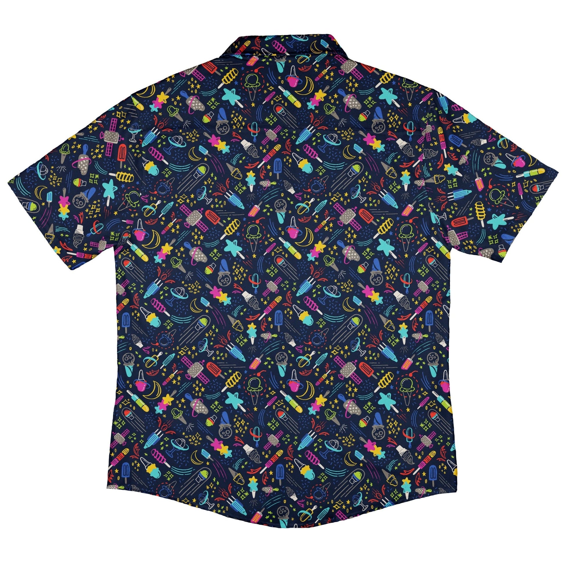 Galactic Ice Rocket Button Up Shirt Geek Nerd adult sizing Design by Zirkus Design q225