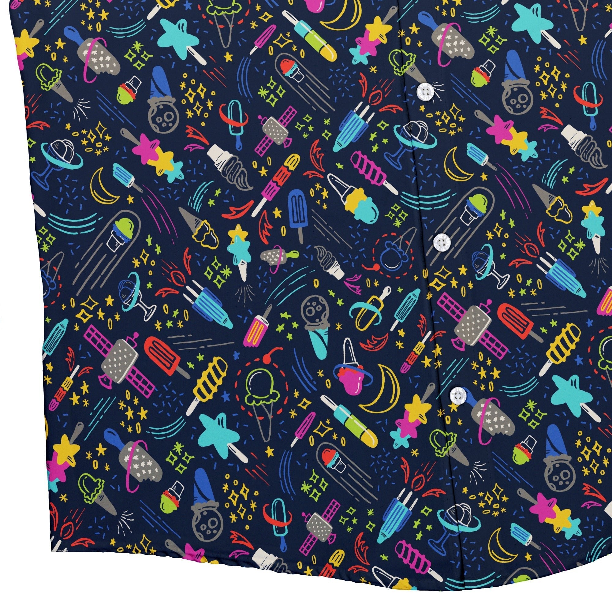 Galactic Ice Rocket Button Up Shirt Geek Nerd adult sizing Design by Zirkus Design q225
