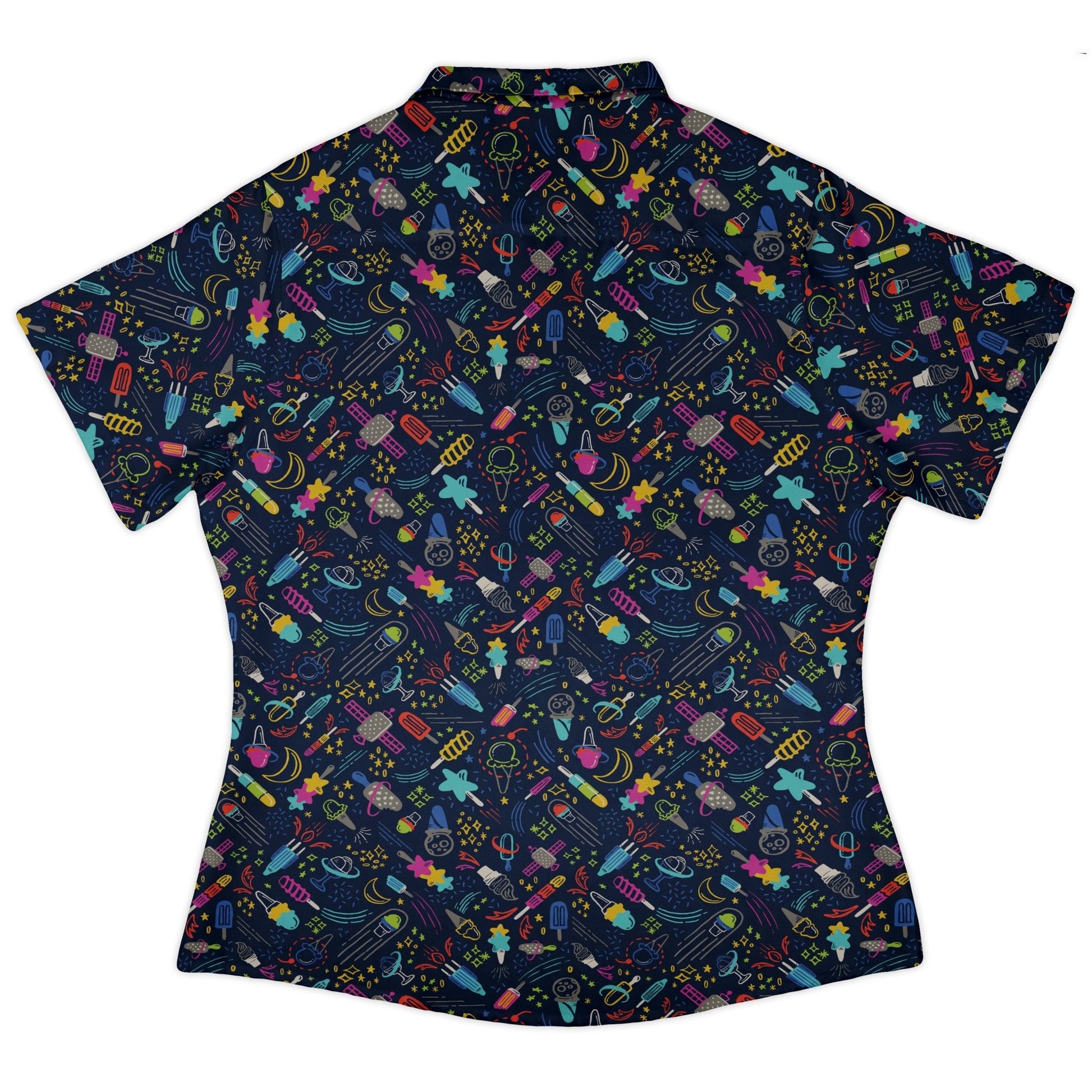 Galactic Ice Rocket Curvy Button Up Shirt Geek Nerd Design by Zirkus Design q225 science print