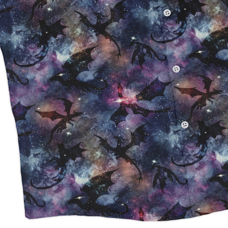 Galaxy Dragons Purple Long Sleeve Button Up Shirt Geek Nerd 0925 adult sizing All Adult Button Up Shirts