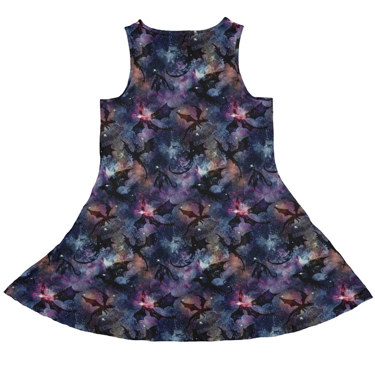 Galaxy Dragons Purple Dress Geek Nerd 0925 Designs by Nathan Fantasy Prints