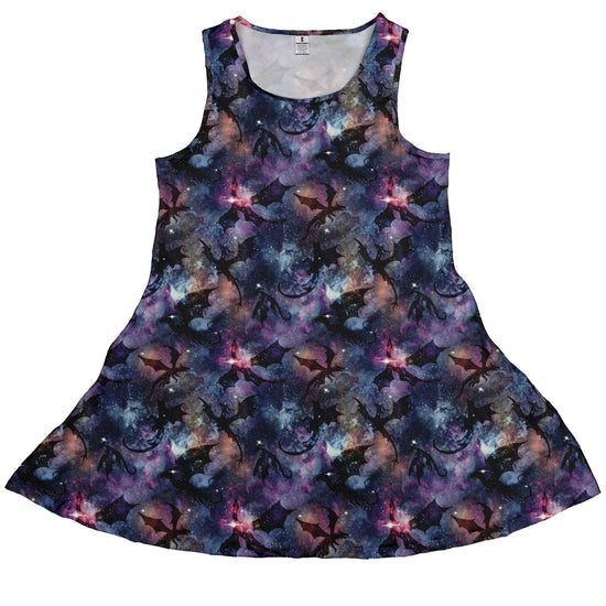 Galaxy Dragons Purple Dress Geek Nerd 0925 Designs by Nathan Fantasy Prints