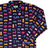 Game Controllers Purple Video Game Long Sleeve Button Up Shirt Geek Nerd adult sizing FLOW DESC WRITING video game arcade print