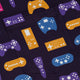 Game Controllers Purple Video Game Long Sleeve Button Up Shirt Geek Nerd adult sizing FLOW DESC WRITING video game arcade print