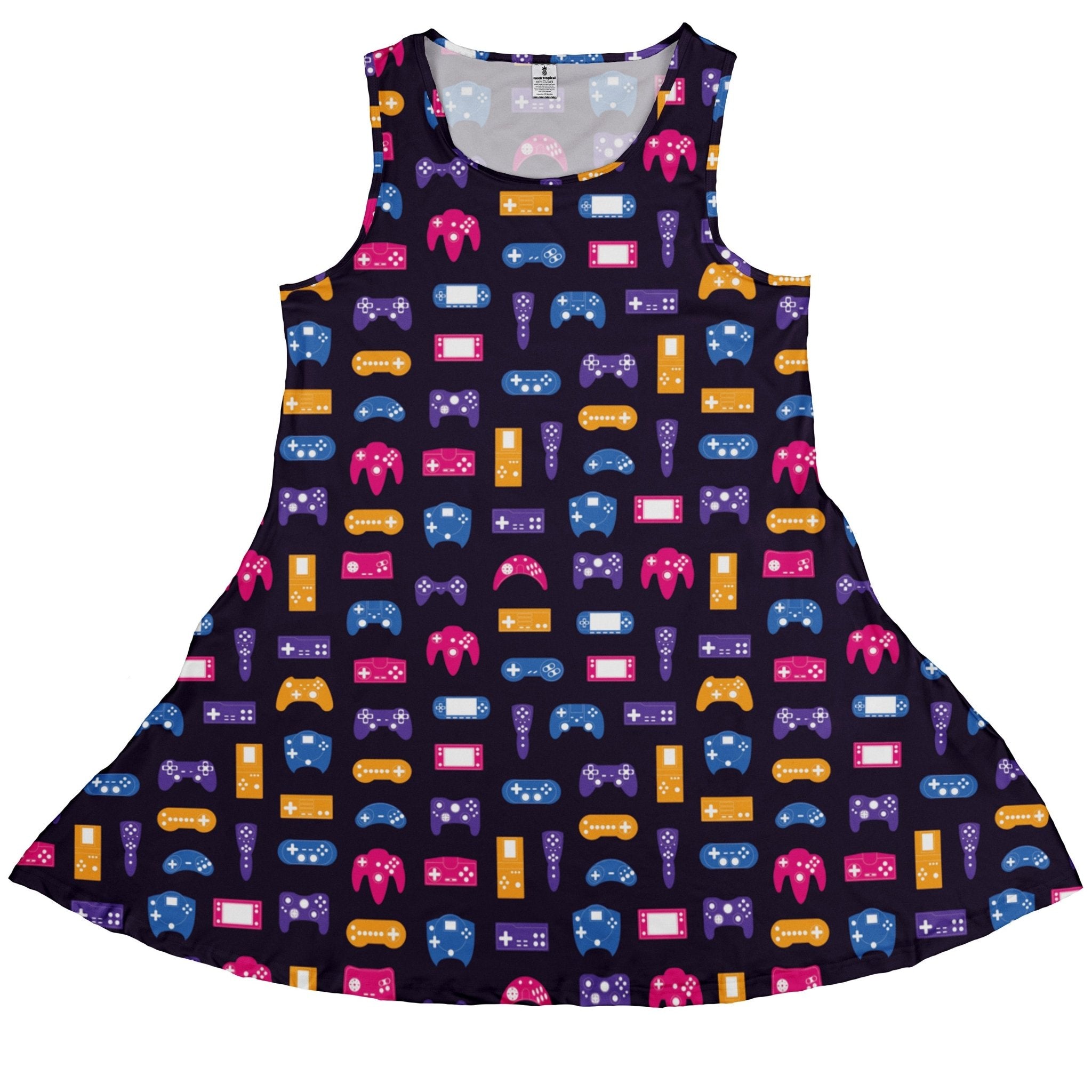 Game Controllers Purple Video Game Dress Geek Nerd lx - C video game arcade print