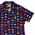 Game Controllers Purple Video Game Curvy Button Up Shirt Geek Nerd video game arcade print women